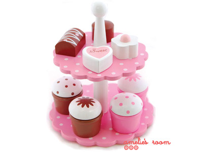 cake and chocolate stand
