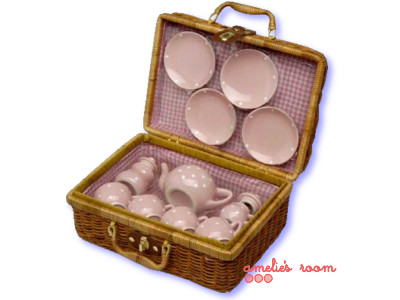 pink porcelain afternoon tea set
