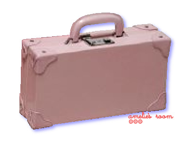pink vinyl suitcase small