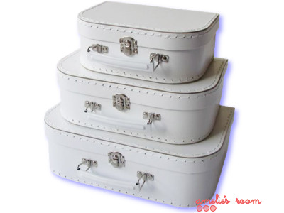 white suitcase set